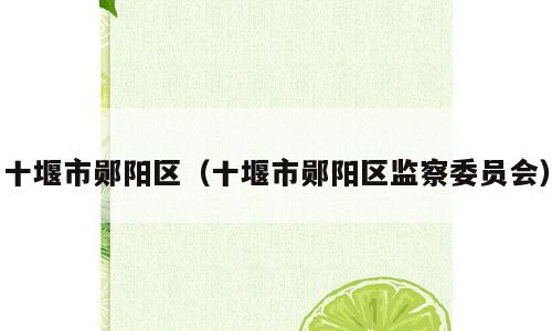 十堰市郧阳区（十堰市郧阳区监察委员会）