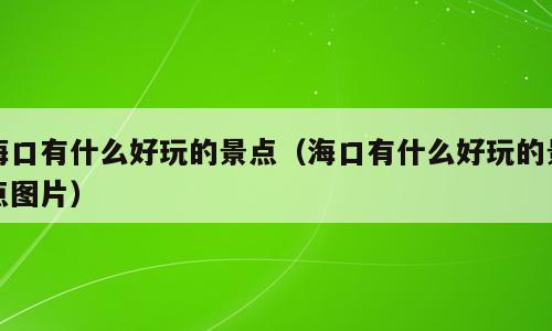 海口有什么好玩的景点（海口有什么好玩的景点图片）