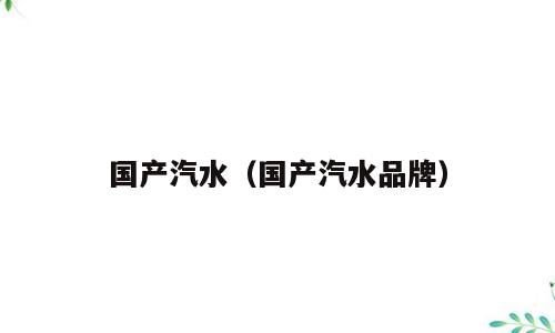 国产汽水（国产汽水品牌）