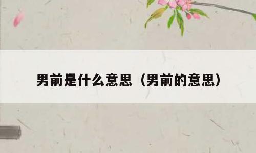 男前是什么意思（男前的意思）