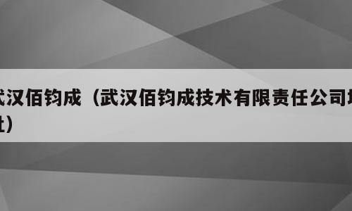 武汉佰钧成（武汉佰钧成技术有限责任公司地址）