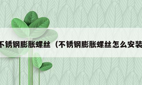 不锈钢膨胀螺丝（不锈钢膨胀螺丝怎么安装）