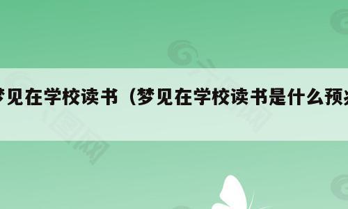 梦见在学校读书（梦见在学校读书是什么预兆）
