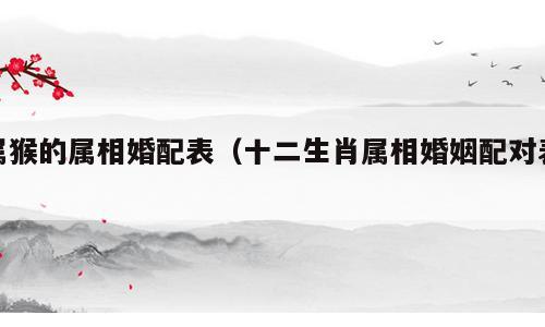 属猴的属相婚配表（十二生肖属相婚姻配对表）