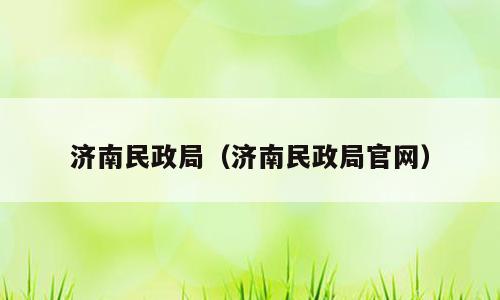 济南民政局（济南民政局官网）