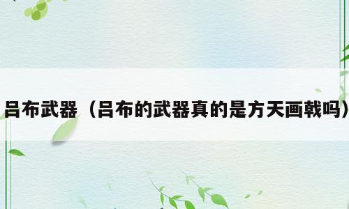 吕布武器（吕布的武器真的是方天画戟吗）