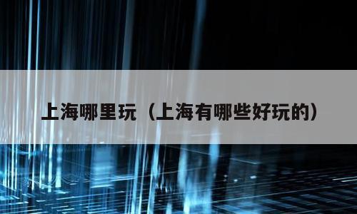 上海哪里玩（上海有哪些好玩的）