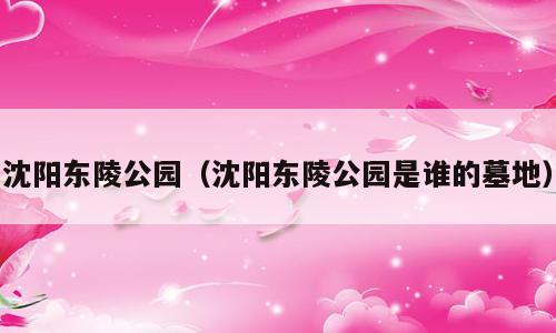 沈阳东陵公园（沈阳东陵公园是谁的墓地）