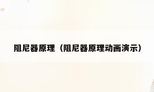 阻尼器原理（阻尼器原理动画演示）
