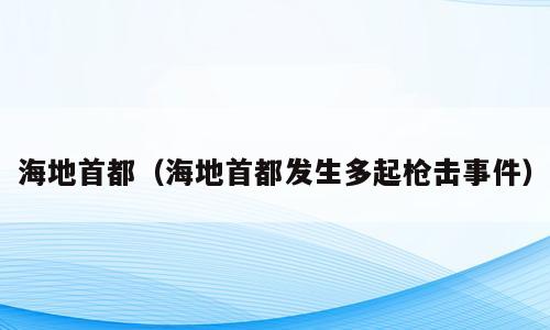 海地首都（海地首都发生多起枪击事件）