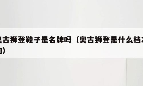 奥古狮登鞋子是名牌吗（奥古狮登是什么档次的）