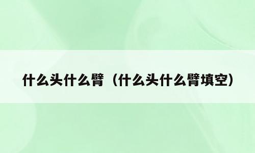 什么头什么臂（什么头什么臂填空）