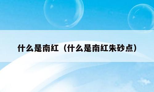 什么是南红（什么是南红朱砂点）
