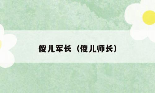 傻儿军长（傻儿师长）