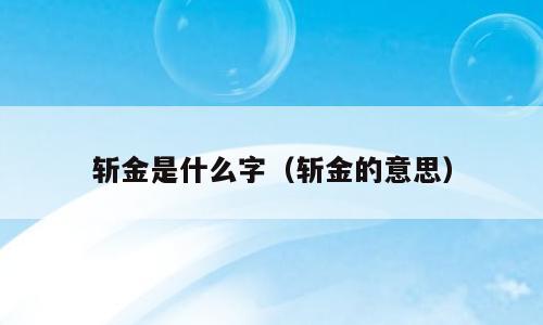 斩金是什么字（斩金的意思）