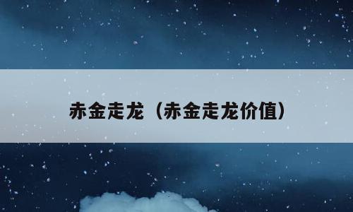 赤金走龙（赤金走龙价值）