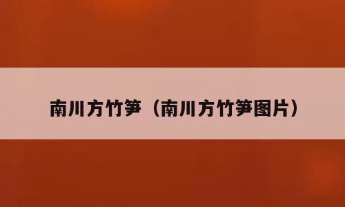 南川方竹笋（南川方竹笋图片）