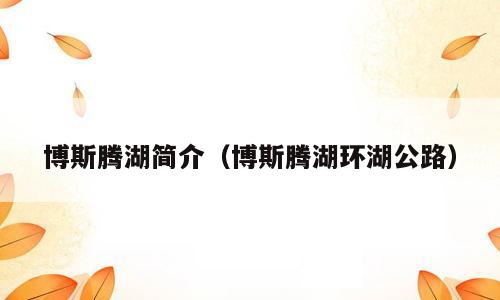 博斯腾湖简介（博斯腾湖环湖公路）