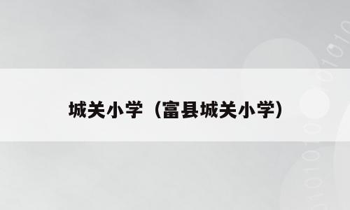 城关小学（富县城关小学）
