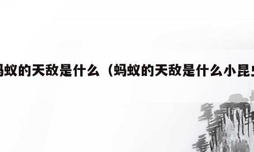 蚂蚁的天敌是什么（蚂蚁的天敌是什么小昆虫）