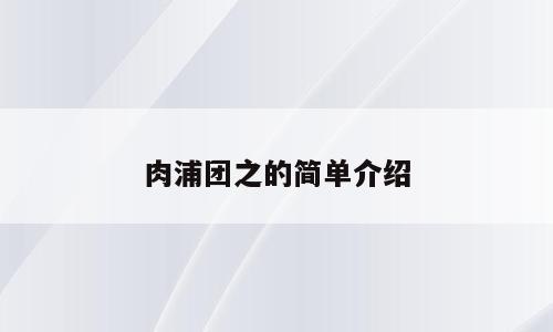 肉浦团之的简单介绍